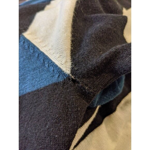 Club Monaco Cashmere Silk Cotton Sweater Mens Large Black Striped Long Sleeve - Picture 6 of 6